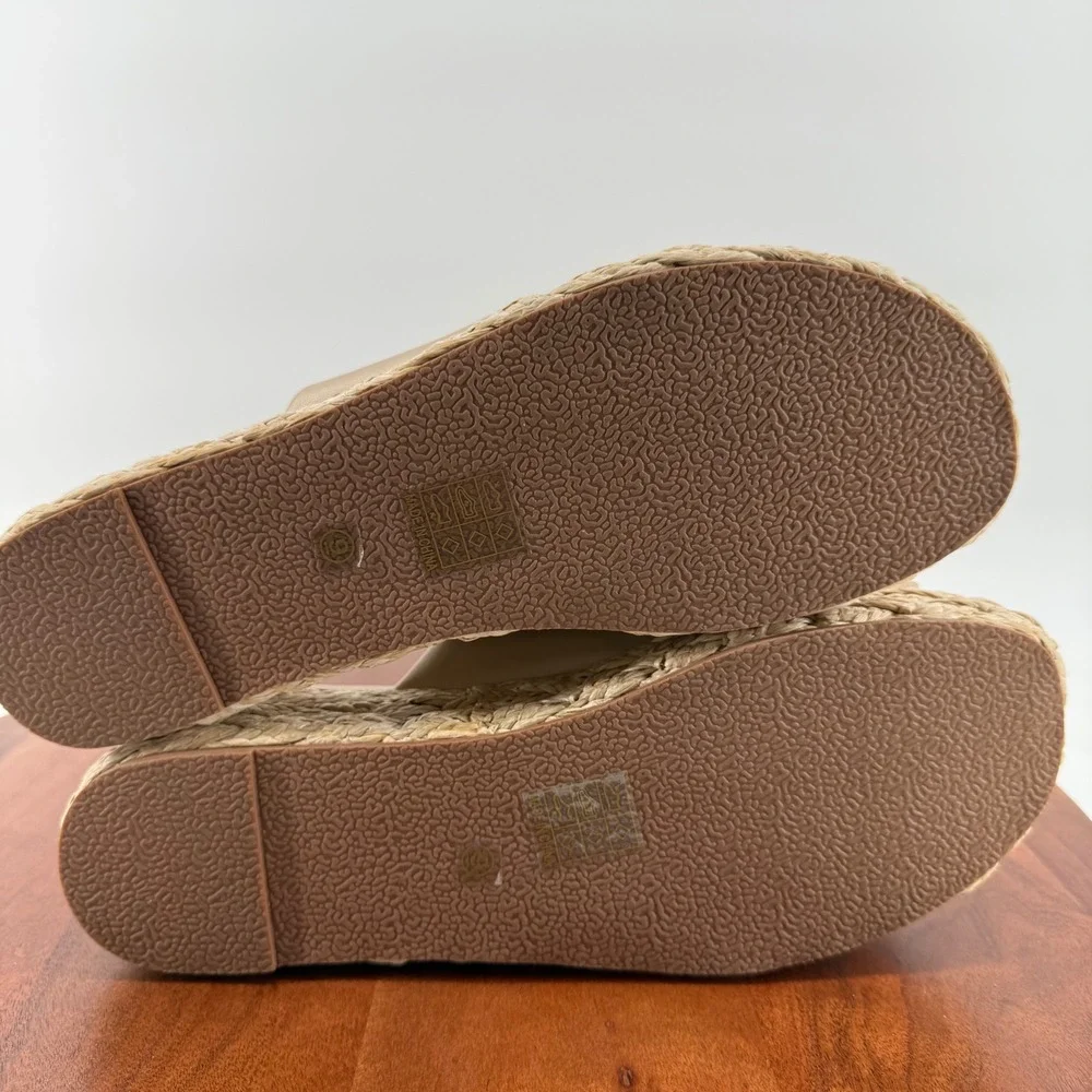 Shu Shop Lizzie‎ Gold Espadrille Platform Slides Sandals Braided Jute Women 9